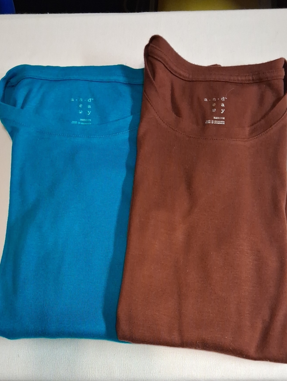 Kids Short Sleeve Crew Tee - Teal and Brown by
